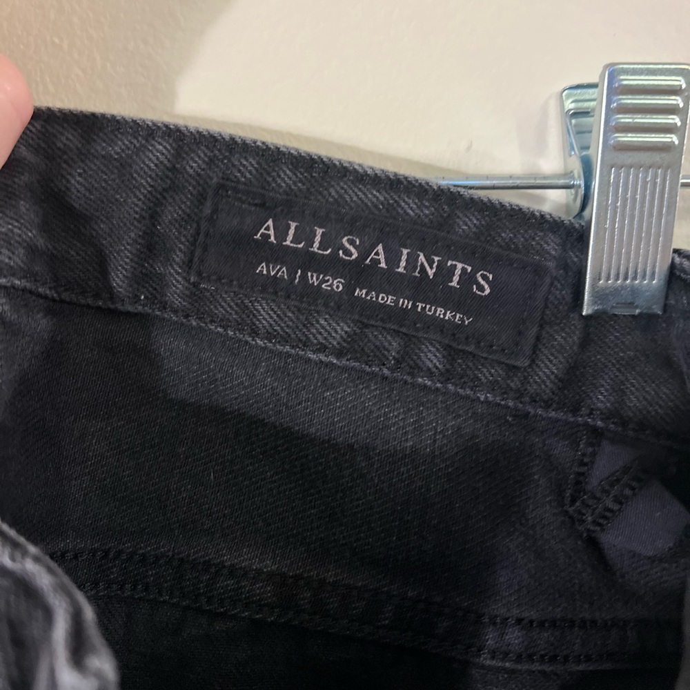 All Saints black straight leg jeans